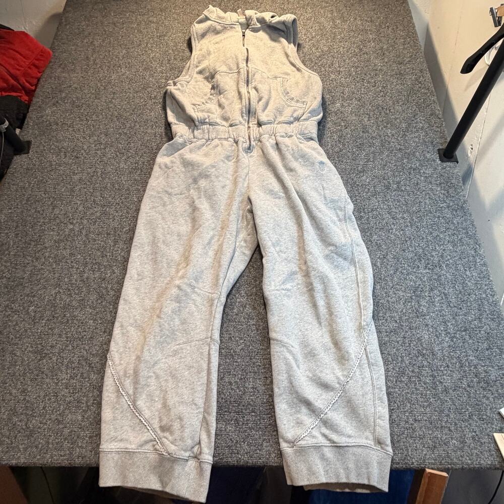 Free People Movement Grey Hooded Training Day Jumpsuit Large Activewear Romper